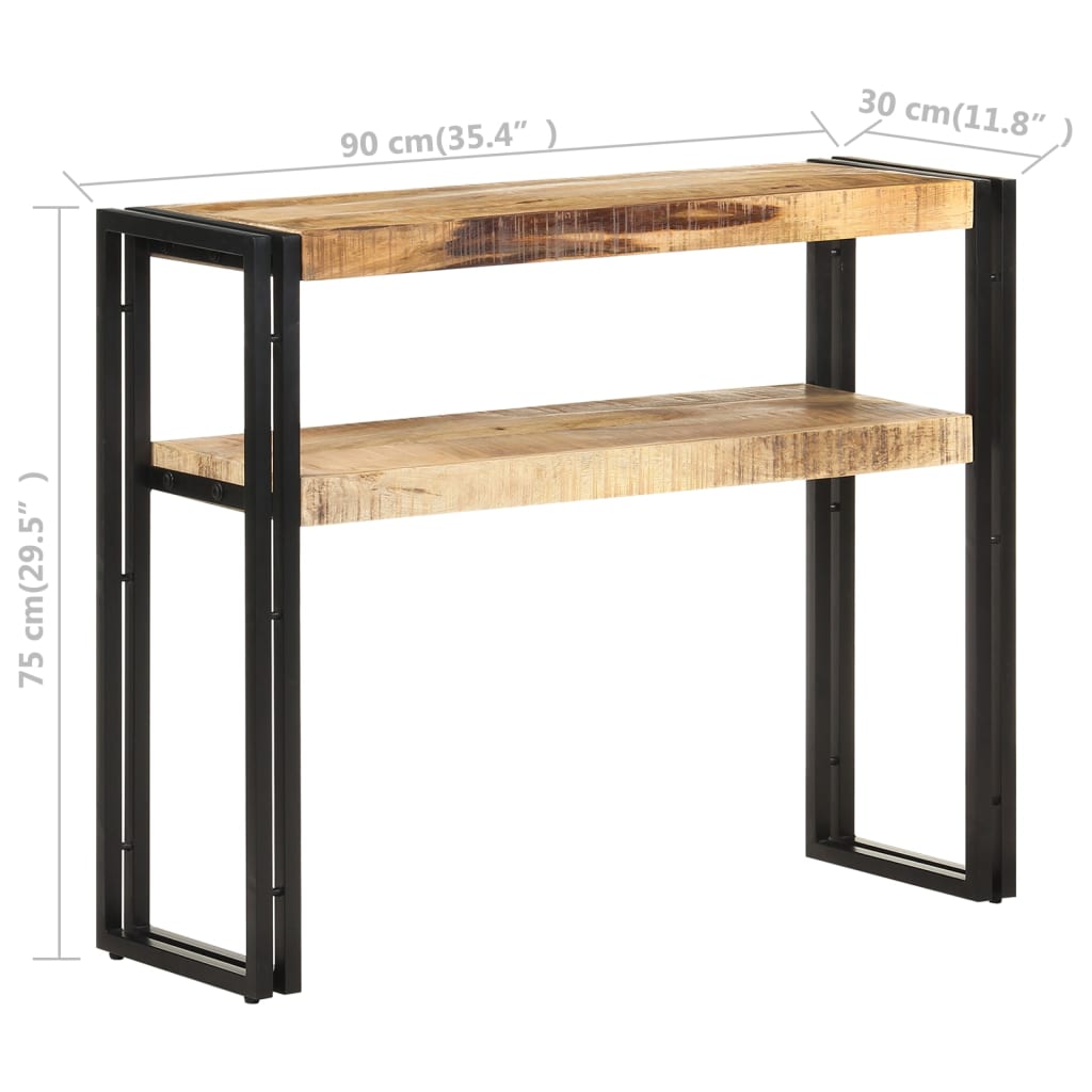 Wandtafel 90x30x75 cm ruw mangohout