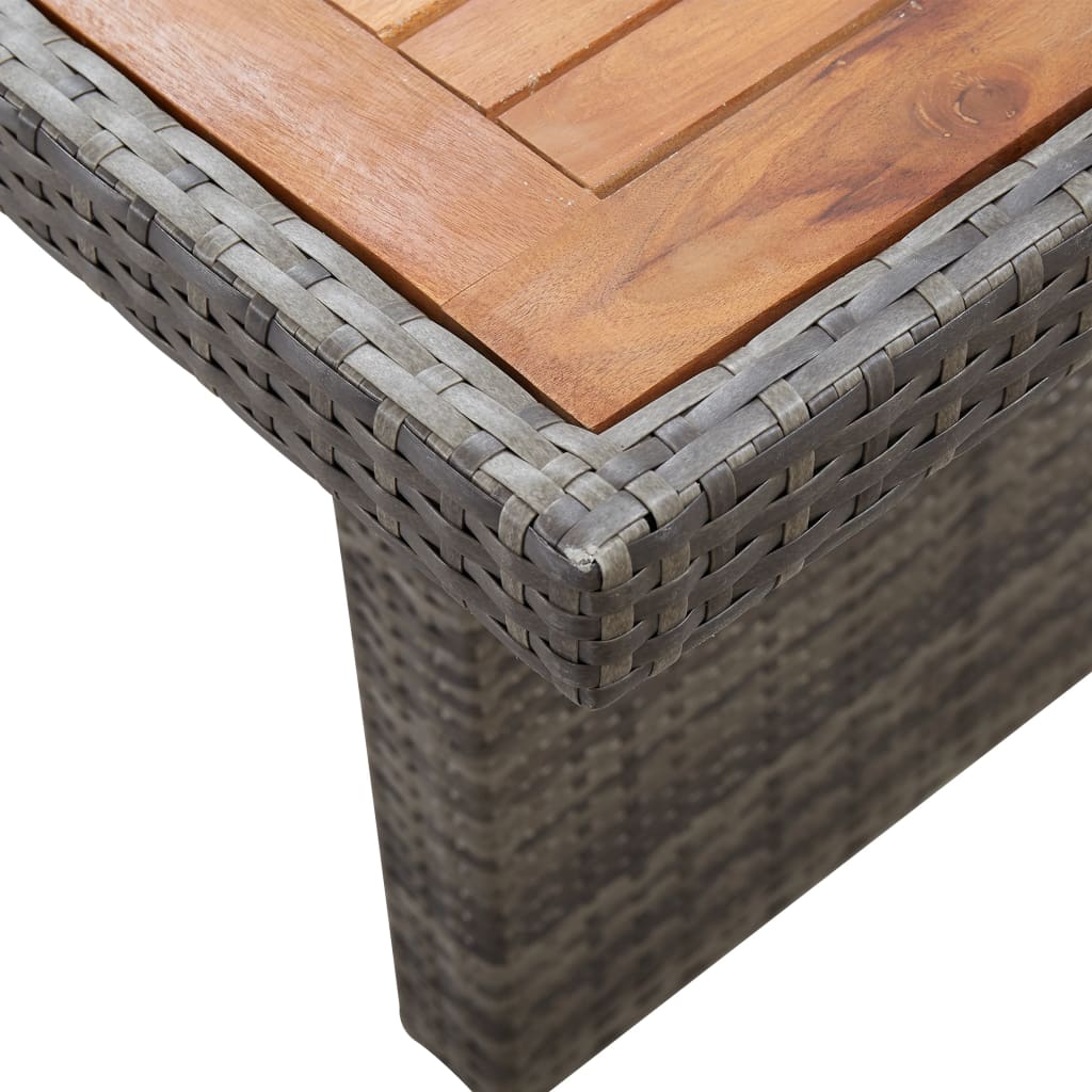 Tuintafel 240x90x74 cm poly rattan en massief acaciahout