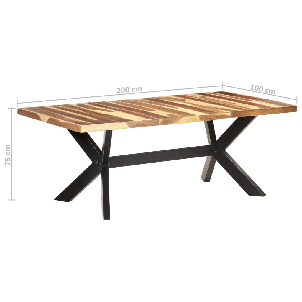 Eettafel 200x100x75 cm hout met honingkleurige afwerking