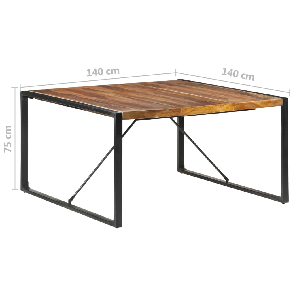 Eettafel 140x140x75 cm massief hout