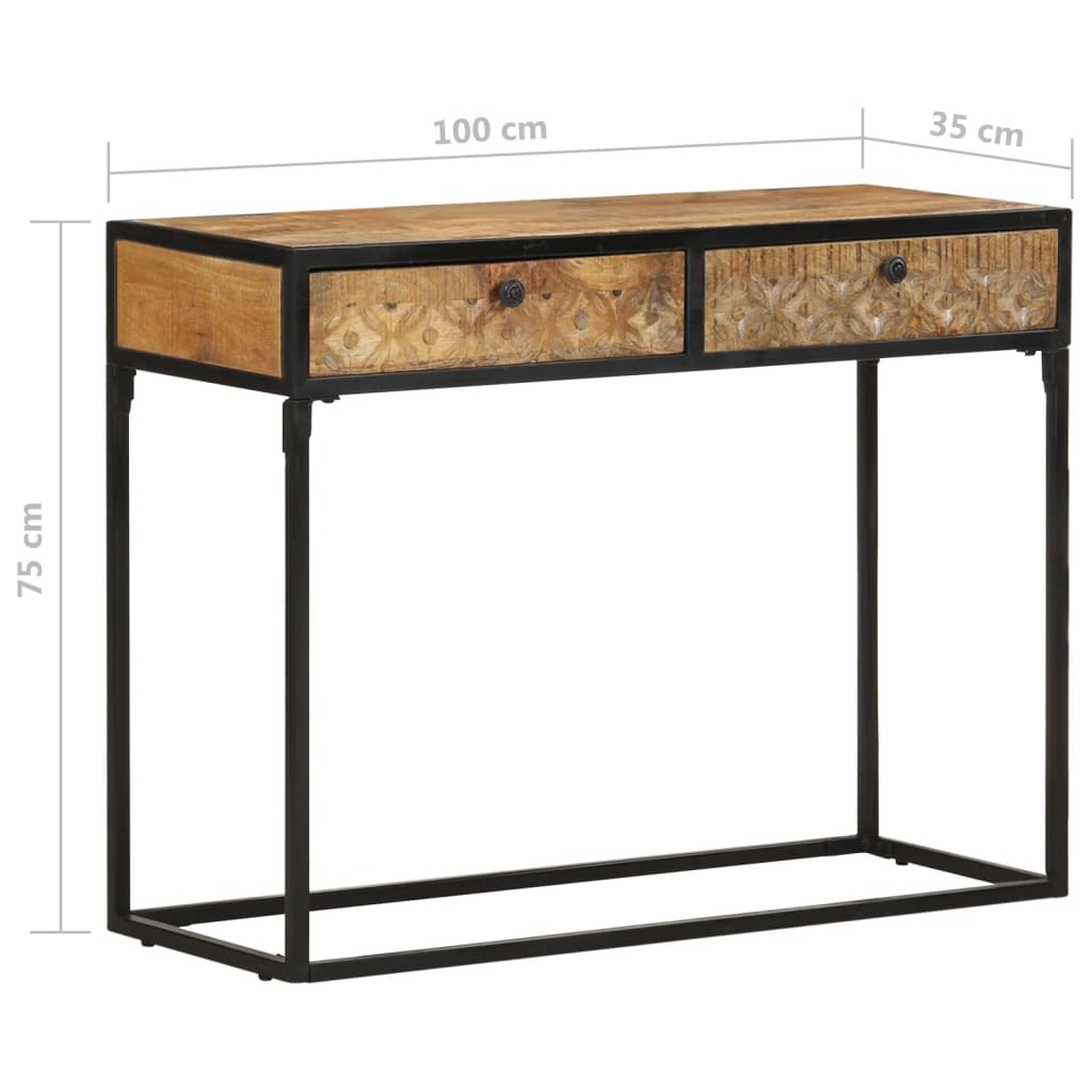 Wandtafel 100x35x75 cm massief mangohout