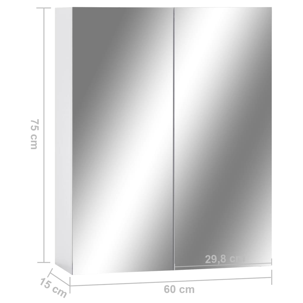 Badkamerspiegelkast 60x15x75 cm MDF wit