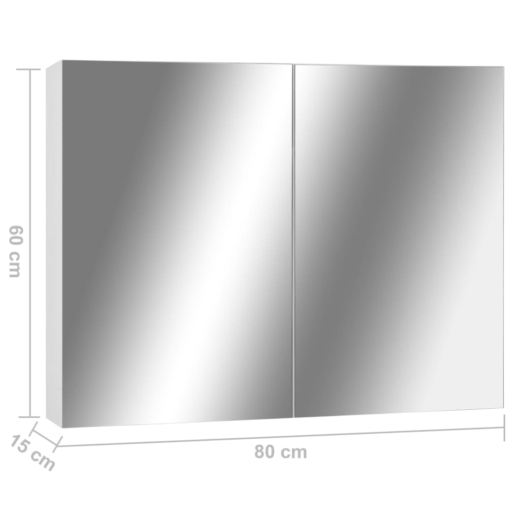 Badkamerspiegelkast 80x15x60 cm MDF wit