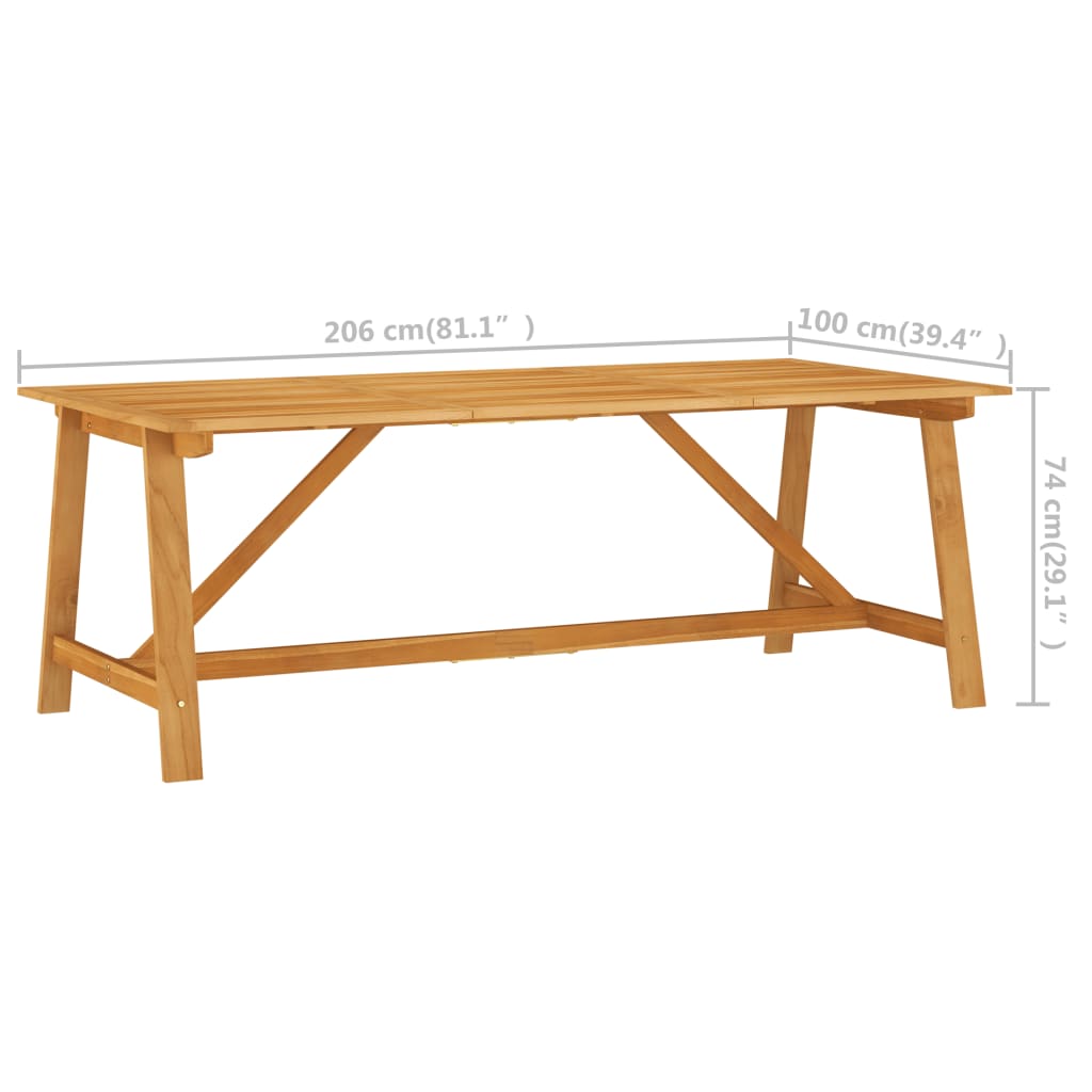 Tuintafel 206x100x74 cm massief acaciahout