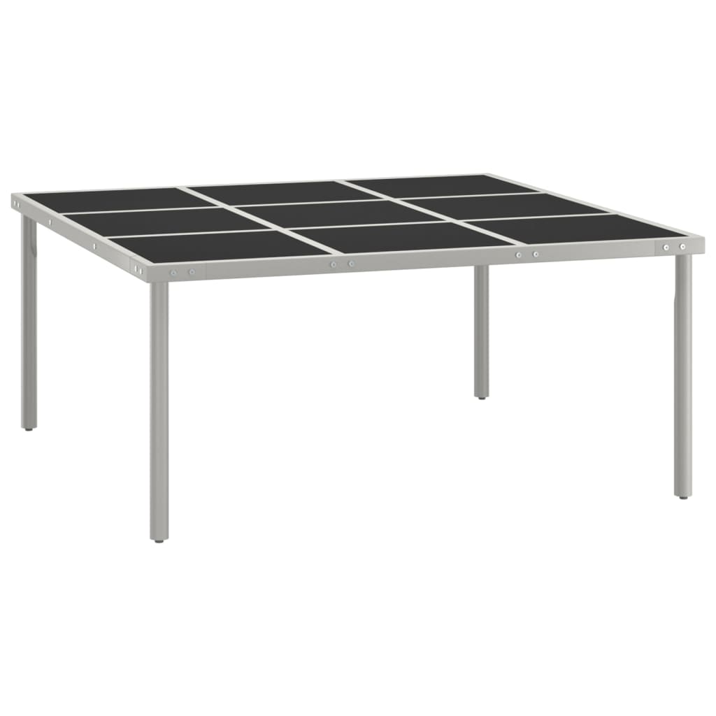 Tuintafel 170x170x74,5 cm glas en staal