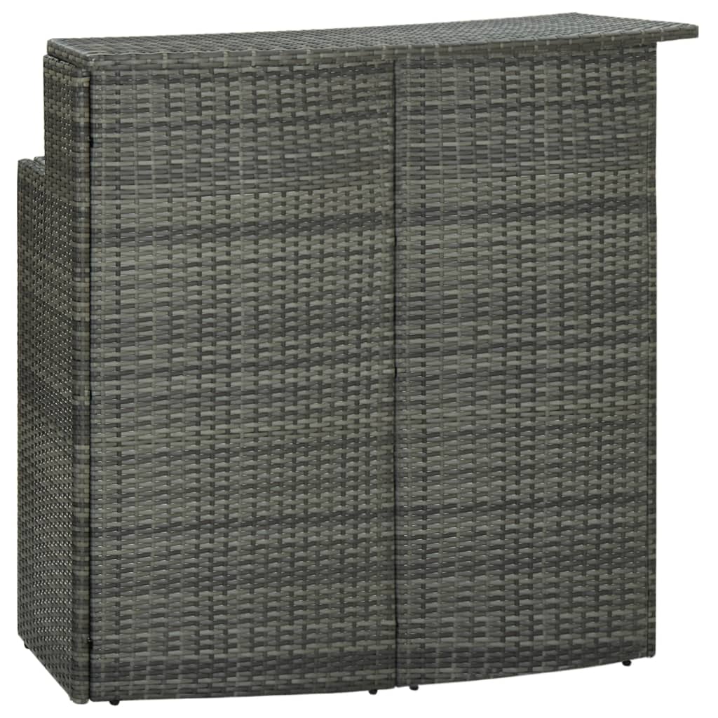 Tuinbartafel 120x55x110 cm poly rattan grijs