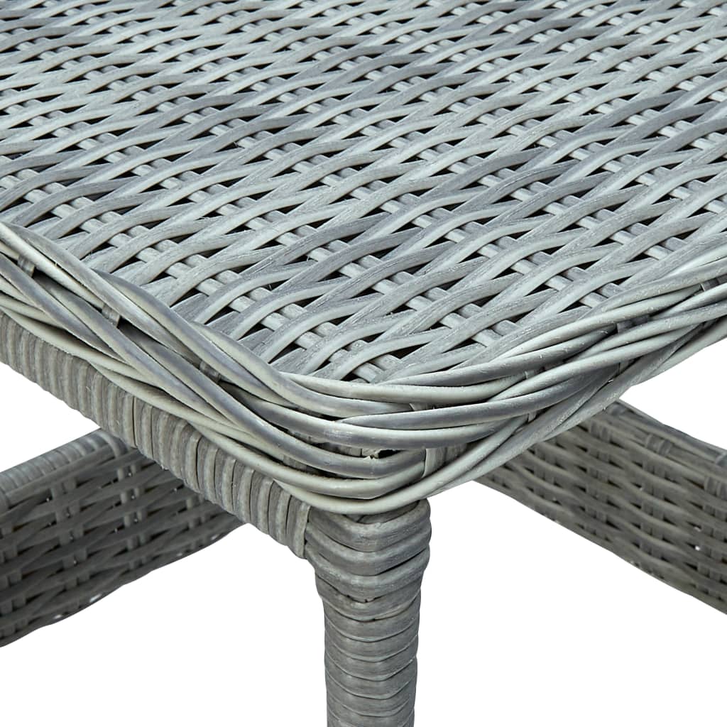 Tuintafel 45x45x46,5 cm poly rattan lichtgrijs