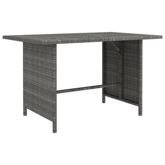 Tuintafel 110x70x65 cm poly rattan grijs