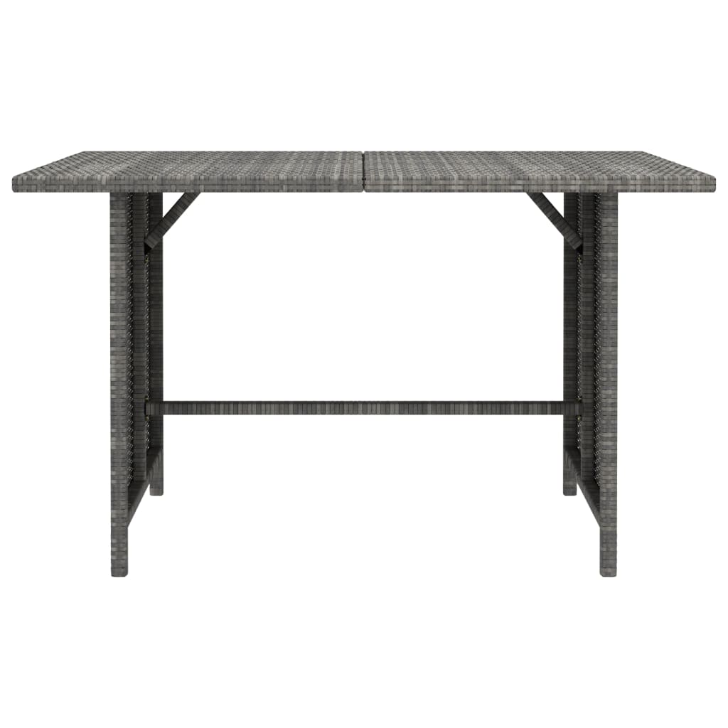 Tuintafel 110x70x65 cm poly rattan grijs