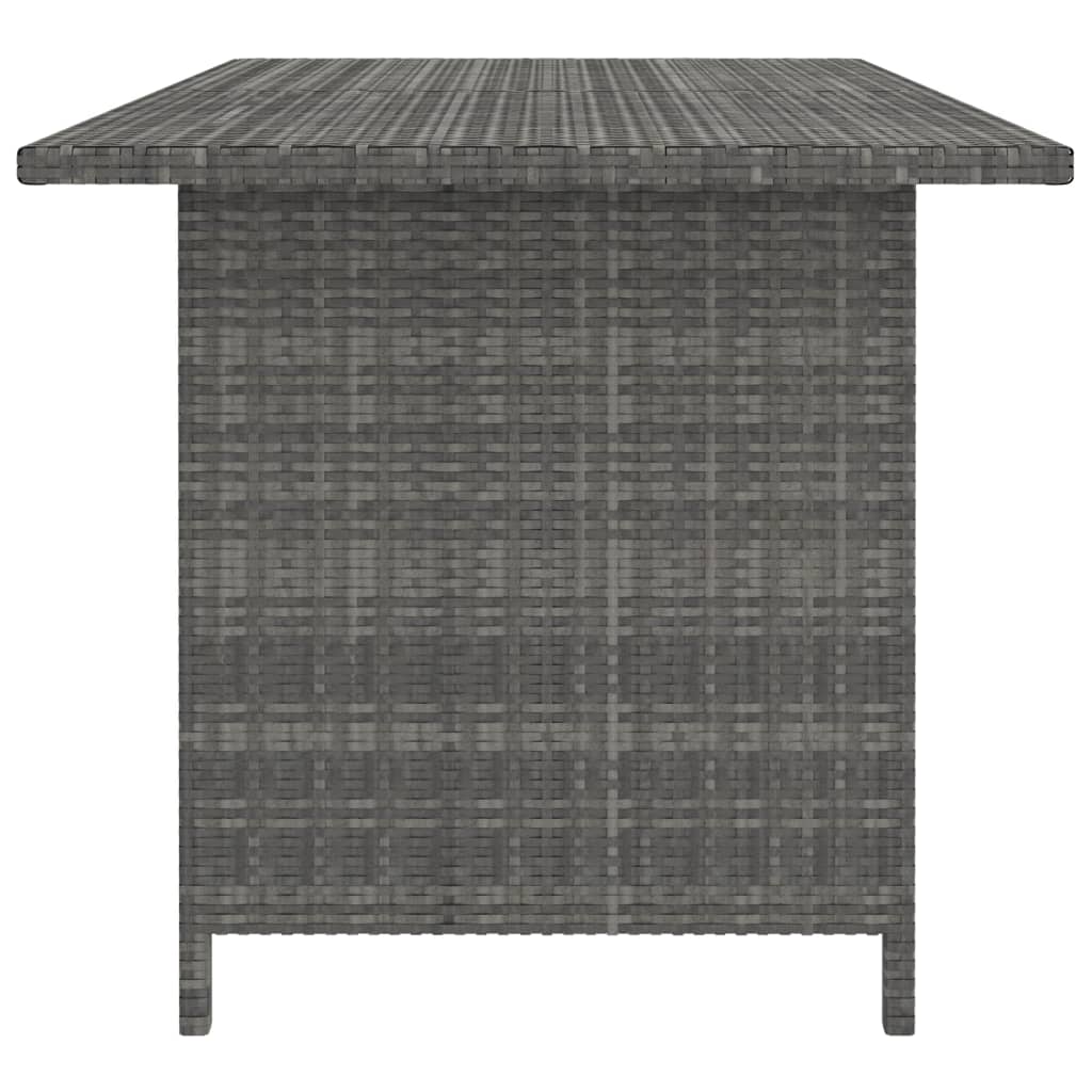 Tuintafel 110x70x65 cm poly rattan grijs