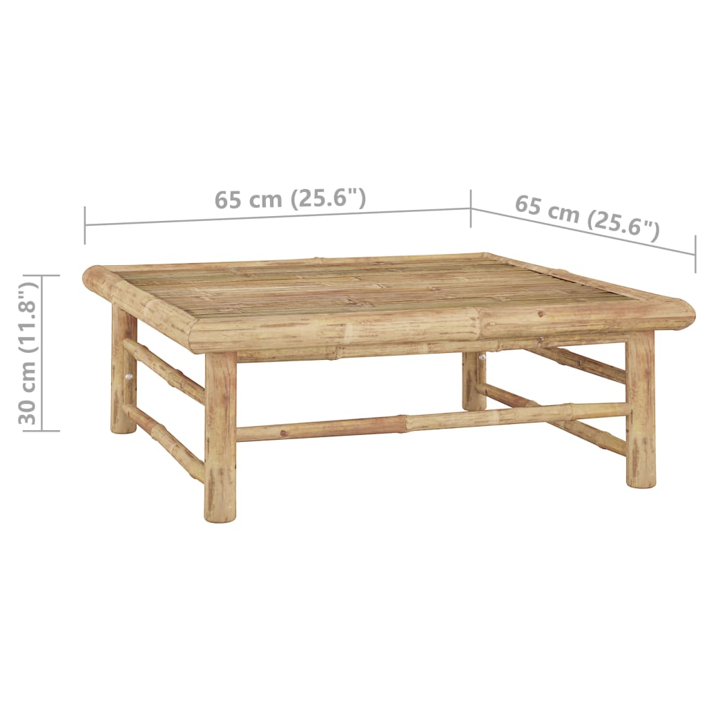 Tuintafel 65x65x30 cm bamboe