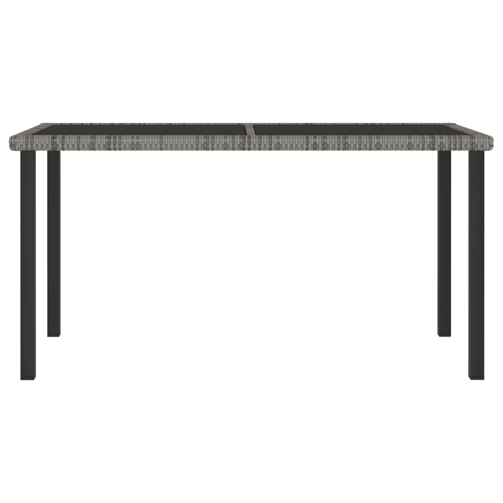 Tuintafel 140x70x73 cm poly rattan grijs