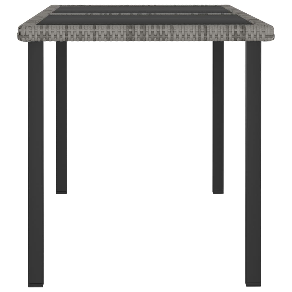 Tuintafel 140x70x73 cm poly rattan grijs