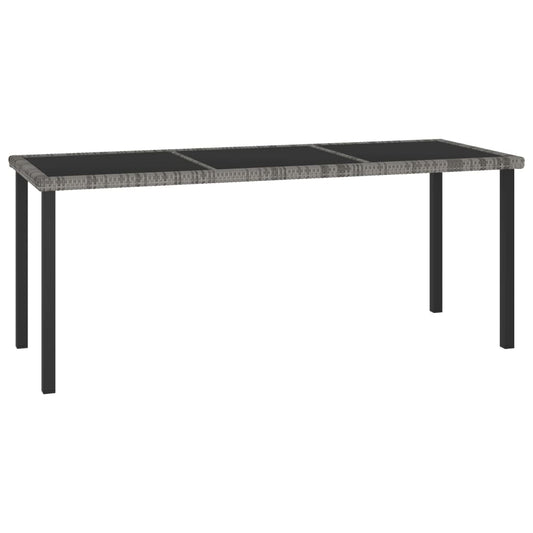 Tuintafel 180x70x73 cm poly rattan grijs