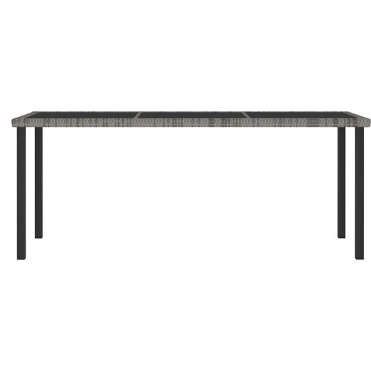 Tuintafel 180x70x73 cm poly rattan grijs