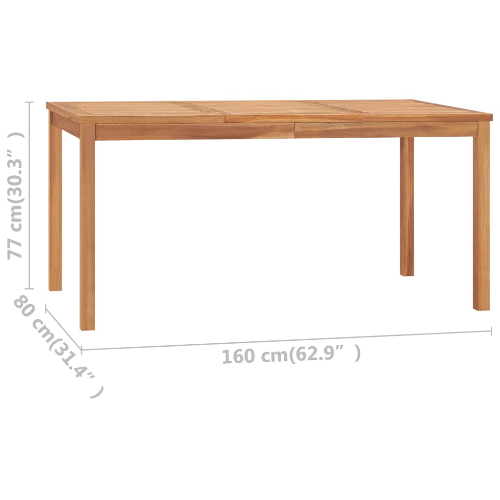 Tuintafel 160x80x77 cm massief teakhout