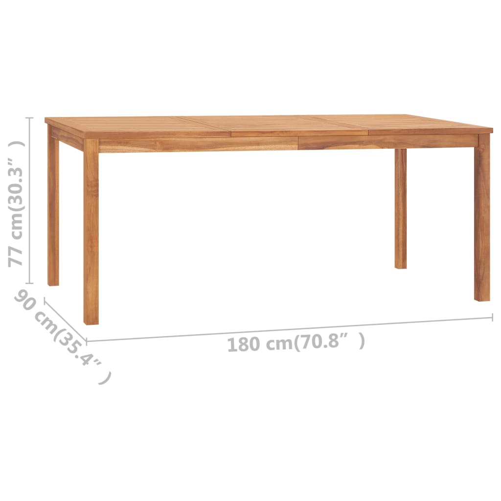 Tuintafel 180x90x77 cm massief teakhout