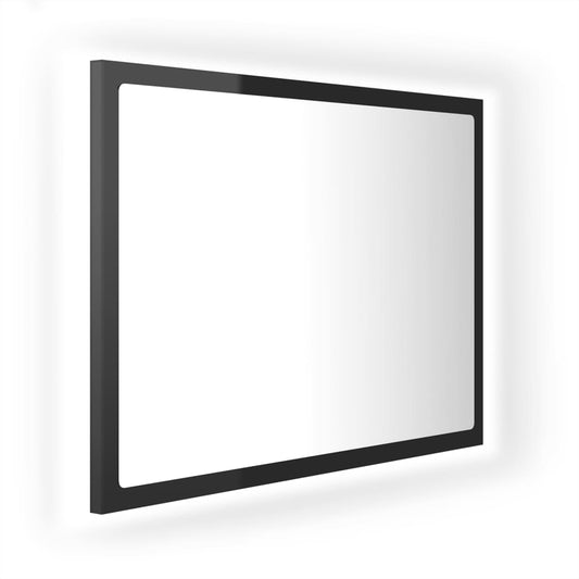 Badkamerspiegel LED 60x8,5x37 cm acryl hoogglans zwart