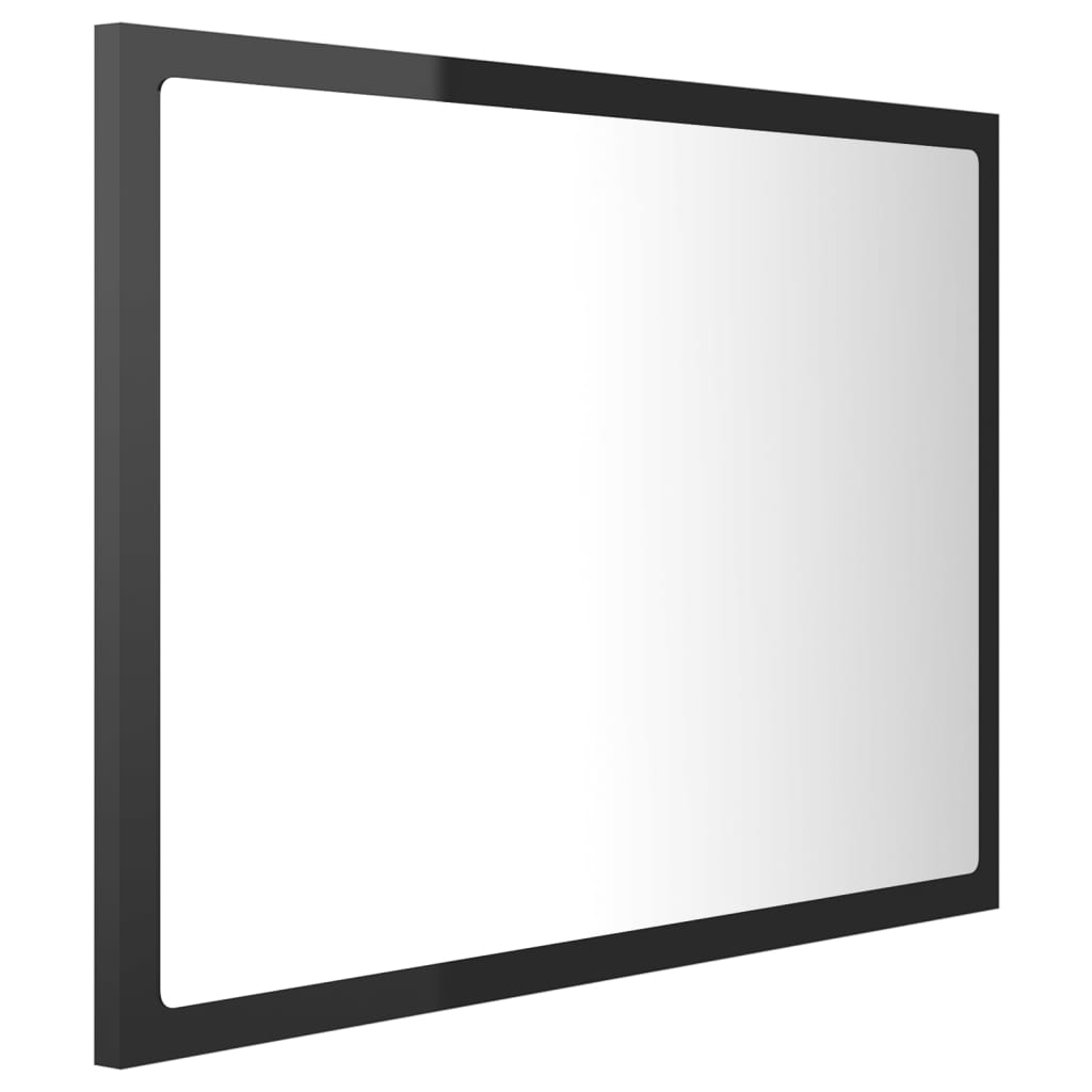 Badkamerspiegel LED 60x8,5x37 cm acryl hoogglans zwart