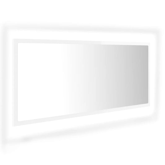 Badkamerspiegel LED 100x8,5x37 cm acryl hoogglans wit