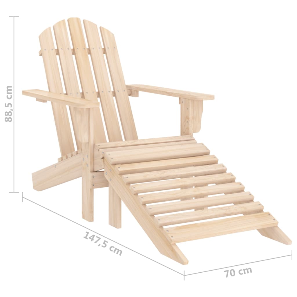 Tuinstoel Adirondack met voetenbank massief vurenhout