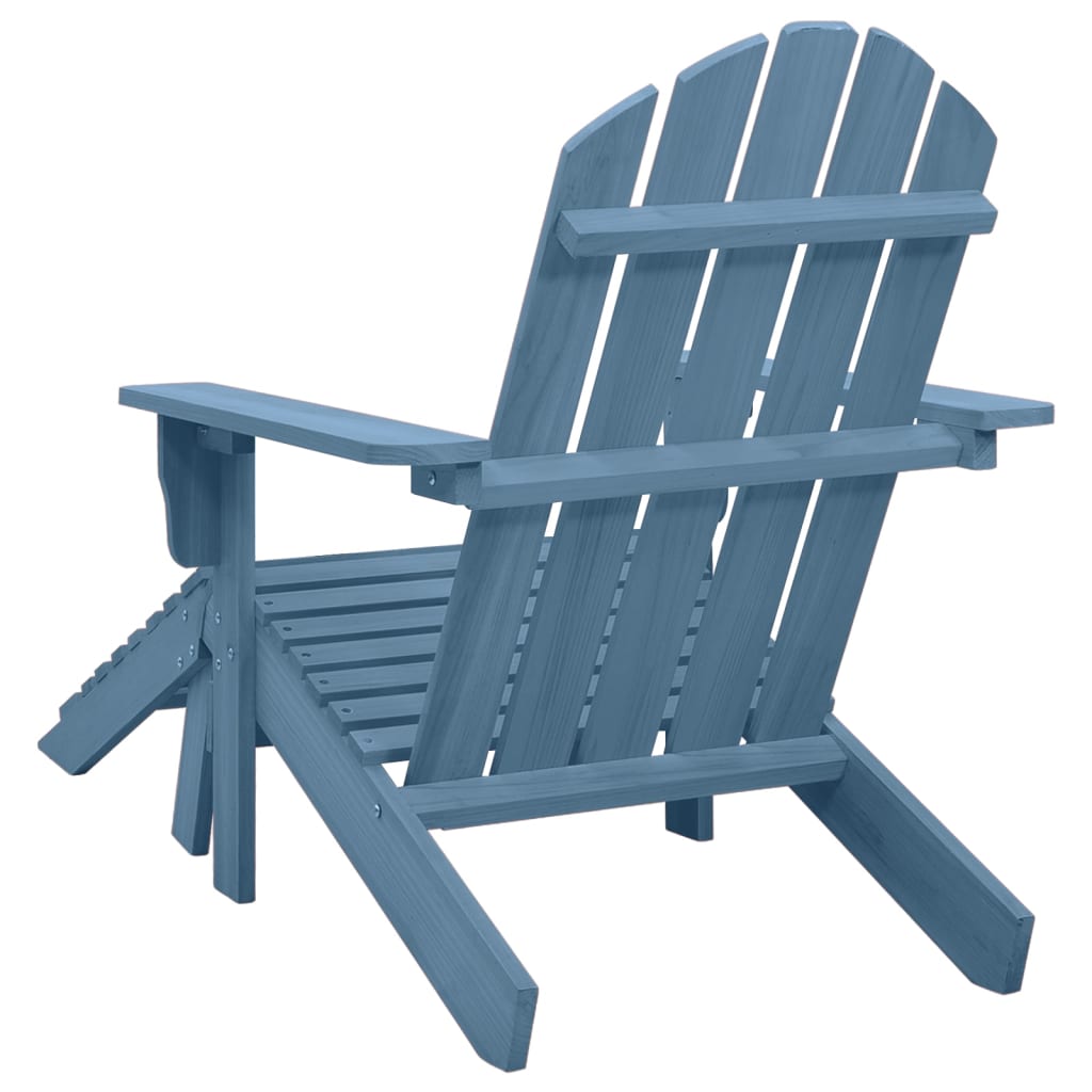 Tuinstoel Adirondack met voetenbank massief vurenhout blauw