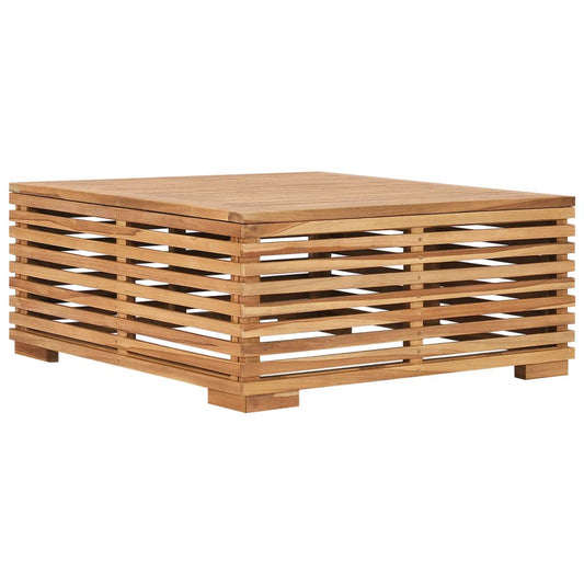 Tuintafel en voetensteun met crèmekleurig kussen teakhout