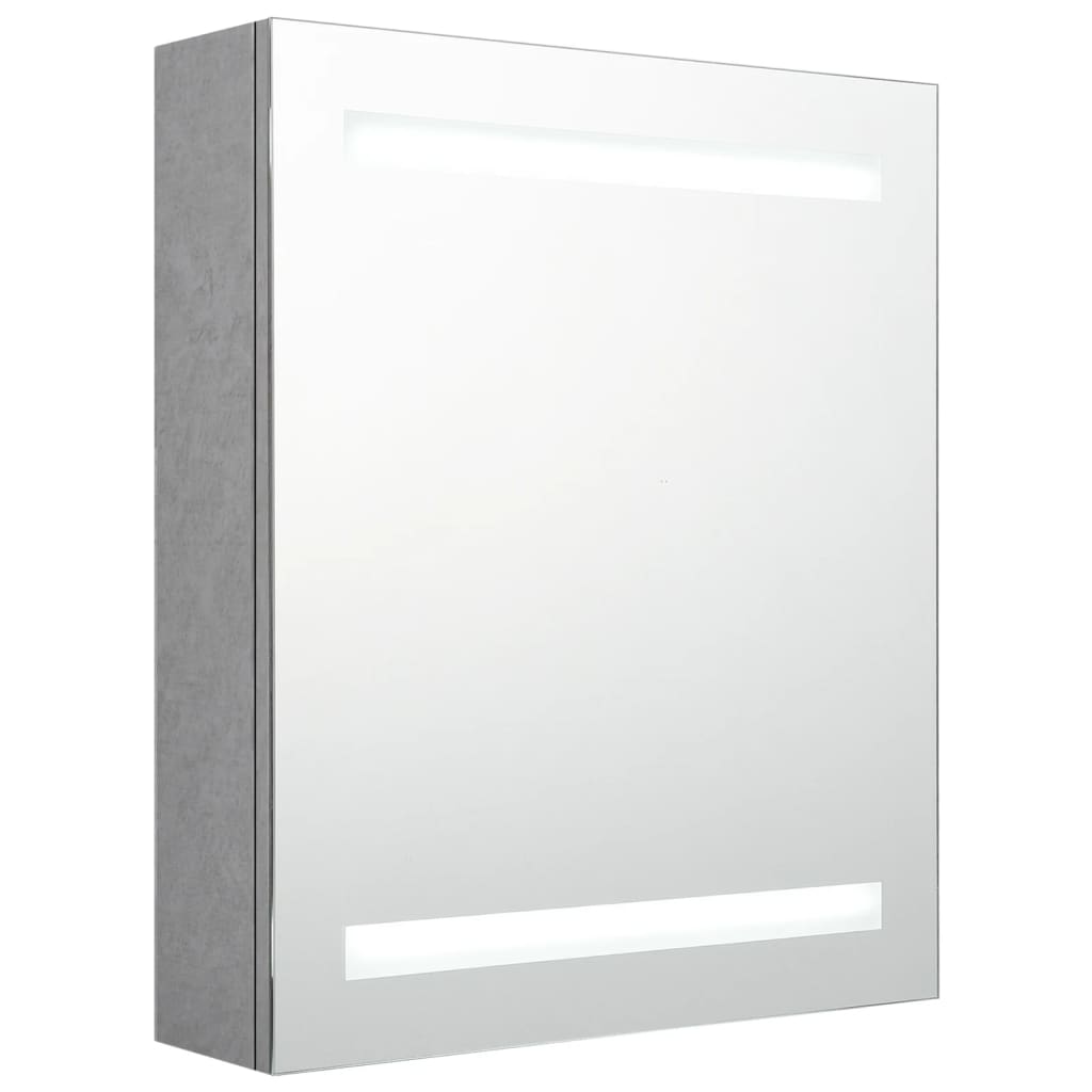 Badkamerkast met spiegel en LED 50x14x60 cm betongrijs