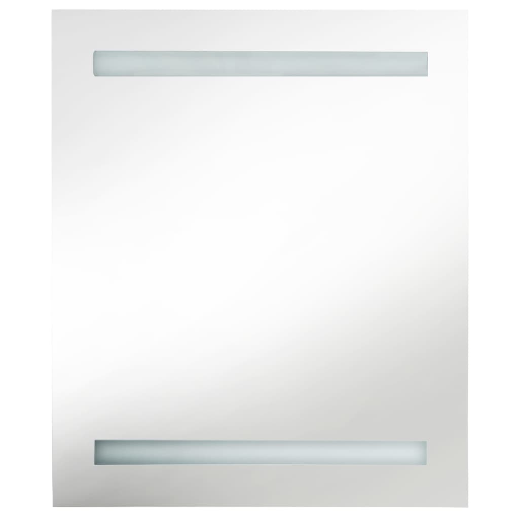 Badkamerkast met spiegel en LED 50x14x60 cm glanzend zwart