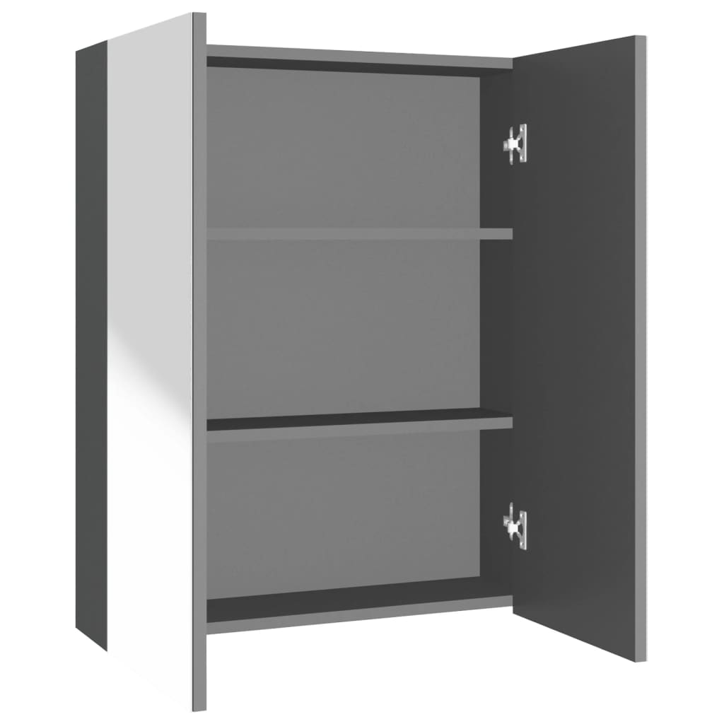 Badkamerkast met spiegel 60x15x75 cm MDF antracietkleurig