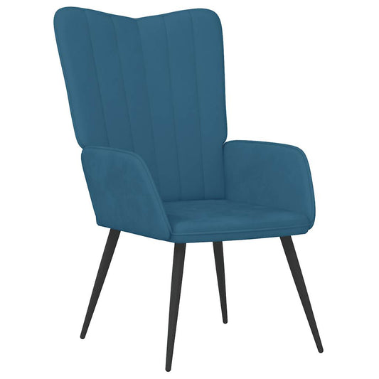 Relaxstoel fluweel blauw