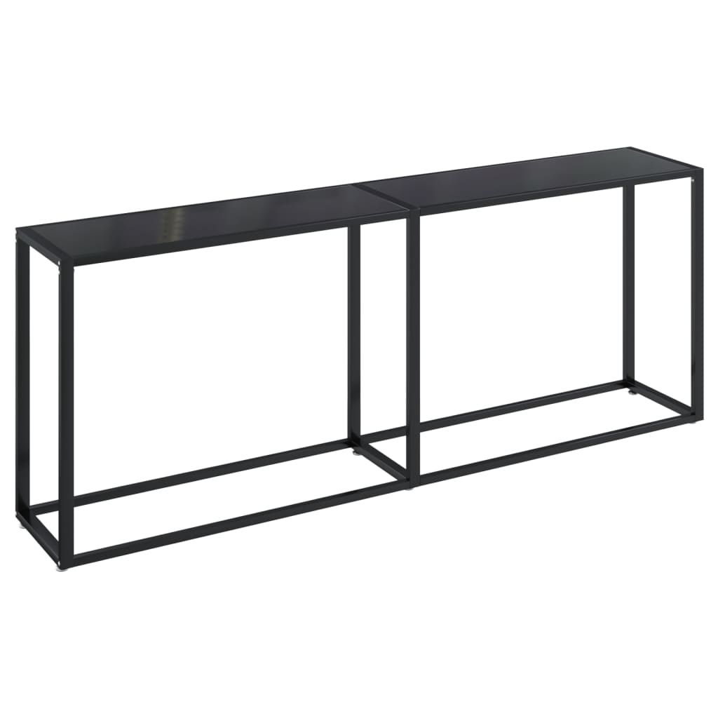 Wandtafel 200x35x75,5 cm gehard glas zwart