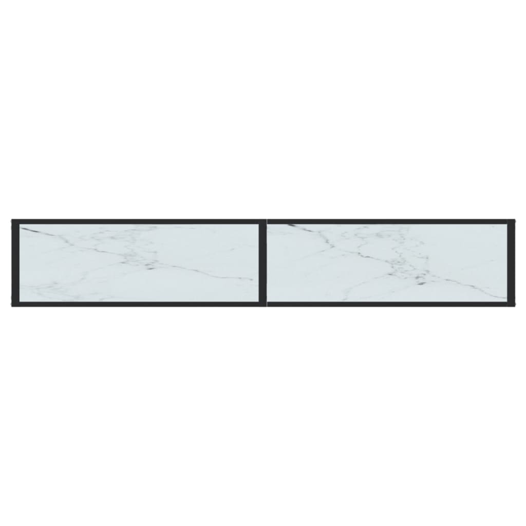 Wandtafel 200x35x75,5 cm gehard glas witmarmerkleurig