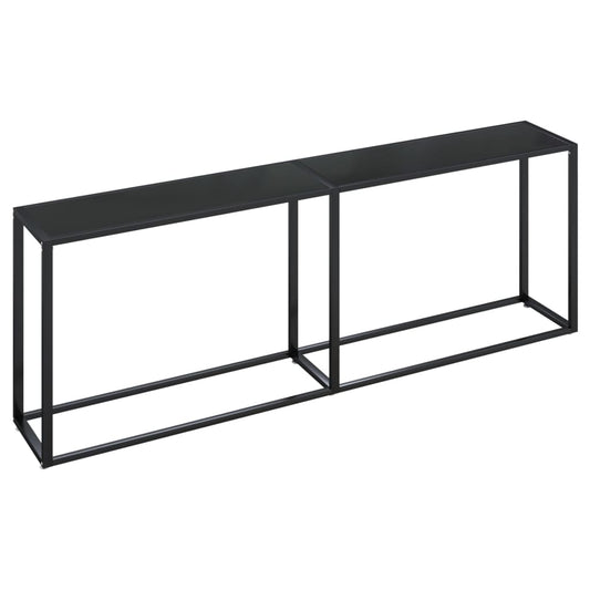 Wandtafel 220x35x75,5 cm gehard glas zwart