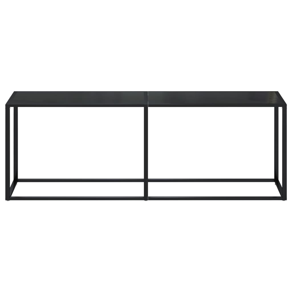 Wandtafel 220x35x75,5 cm gehard glas zwart