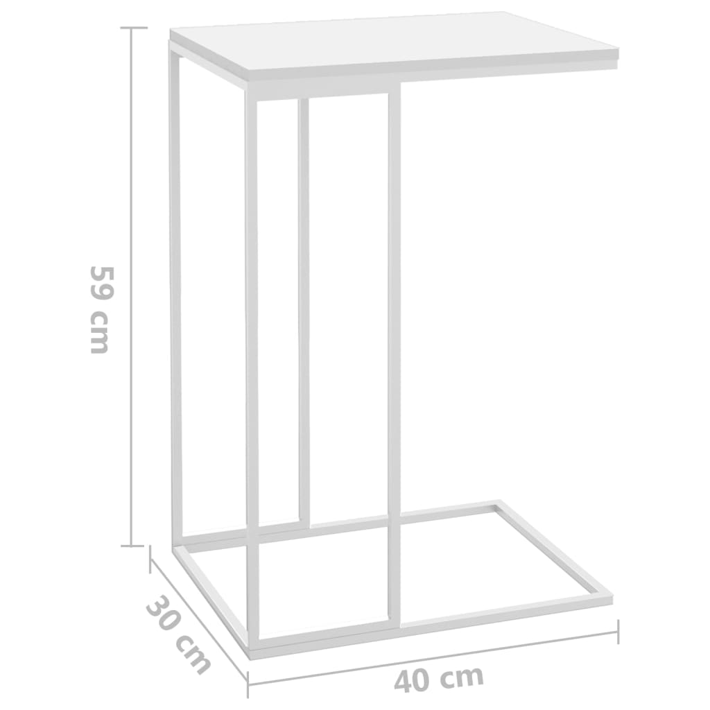 Bijzettafel 40x30x59 cm bewerkt hout wit