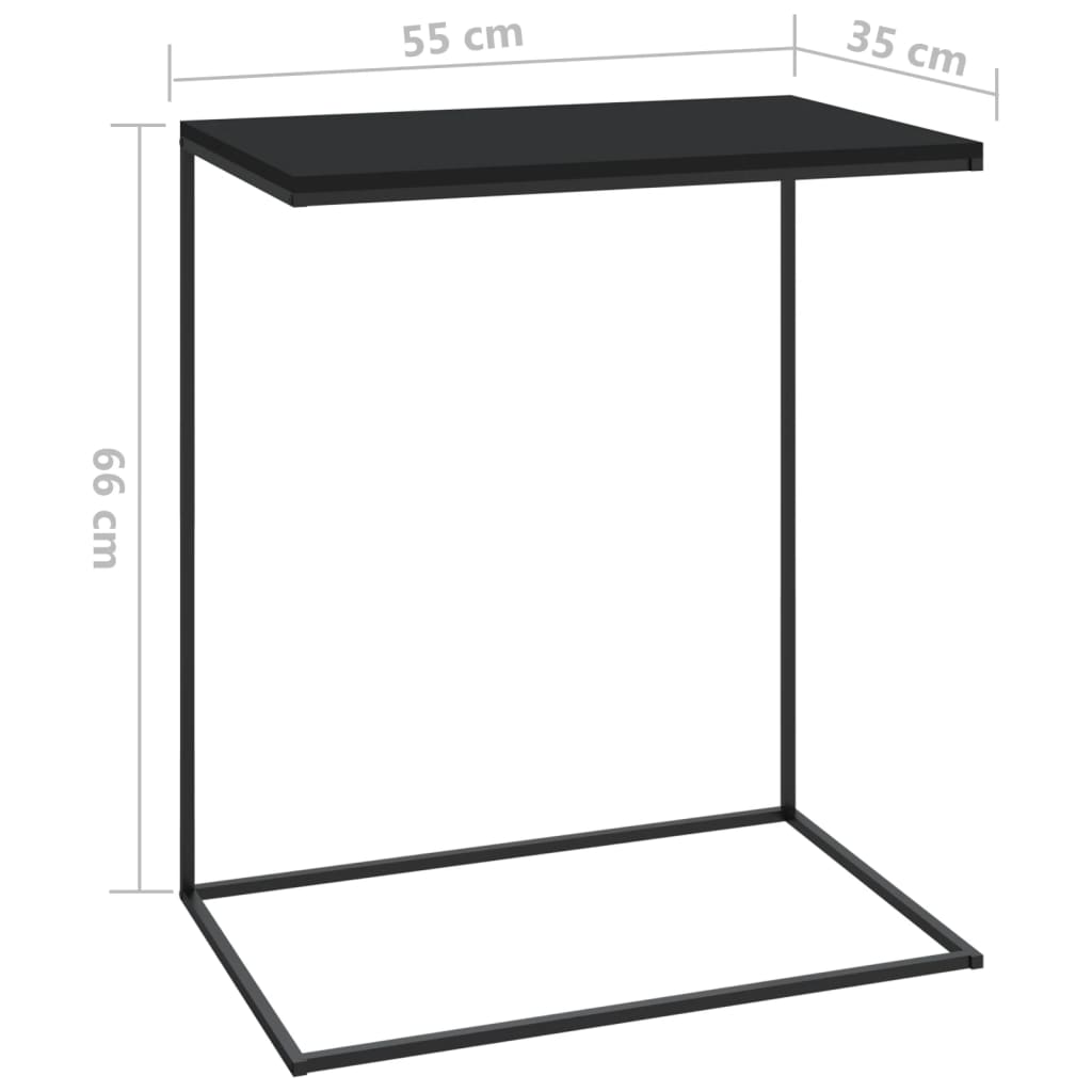 Bijzettafel 55x35x66 cm bewerkt hout zwart