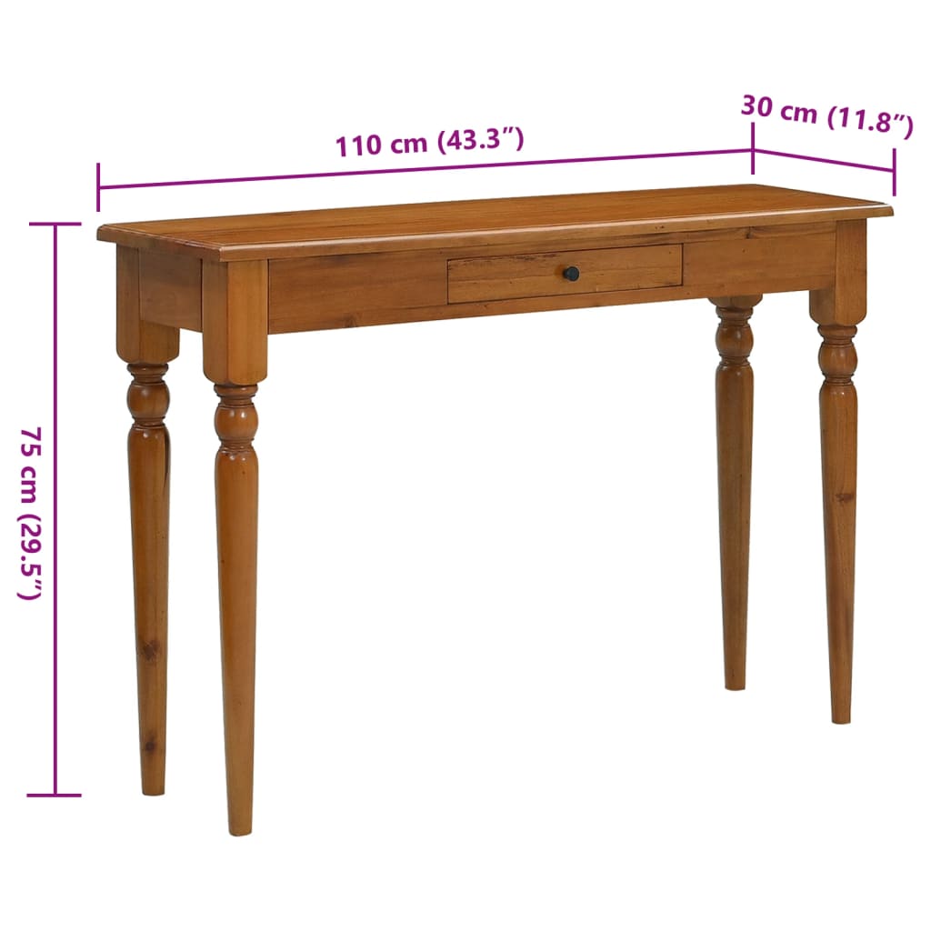 Wandtafel 110x30x75 cm massief mahoniehout