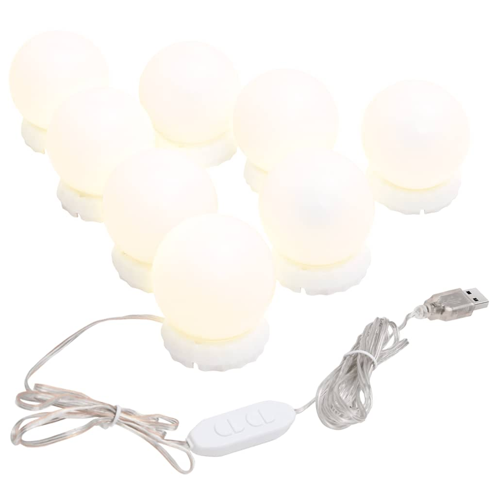 Spiegelverlichting met 8 LED-lampen warmwit en koudwit