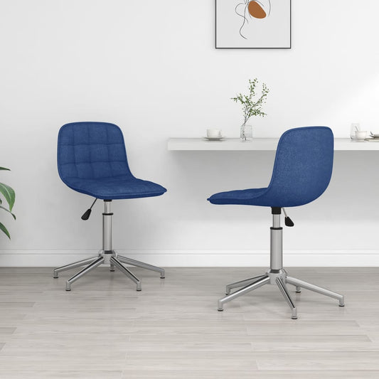 Eetkamerstoelen 2 st draaibaar stof blauw