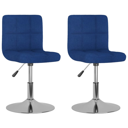 Eetkamerstoelen 2 st draaibaar stof blauw