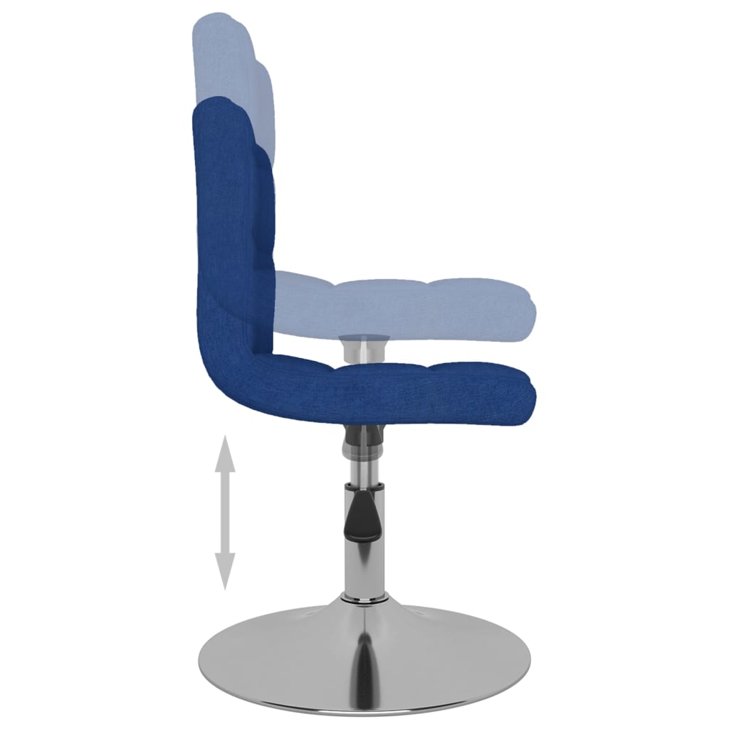 Eetkamerstoelen 2 st draaibaar stof blauw