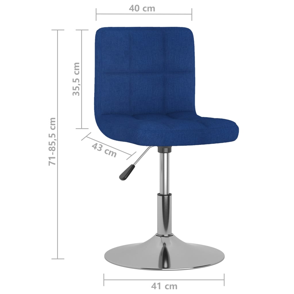 Eetkamerstoelen 2 st draaibaar stof blauw