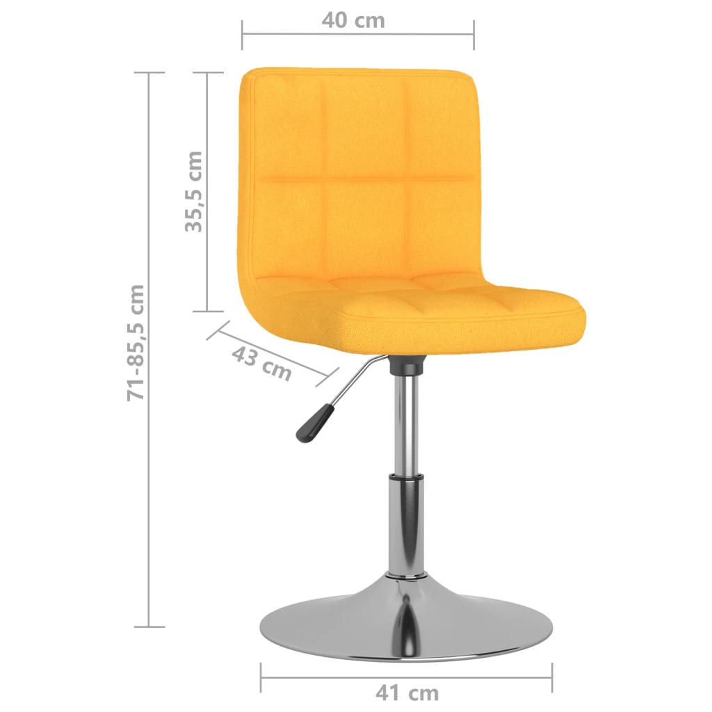 Eetkamerstoelen draaibaar 2 st stof geel