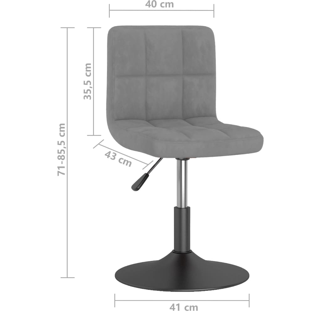 Eetkamerstoelen draaibaar 2 st fluweel lichtgrijs