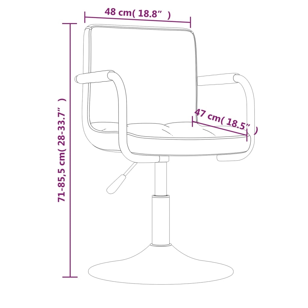 Eetkamerstoelen draaibaar 2 st fluweel lichtgrijs