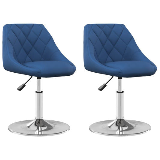 Eetkamerstoelen draaibaar 2 st fluweel blauw