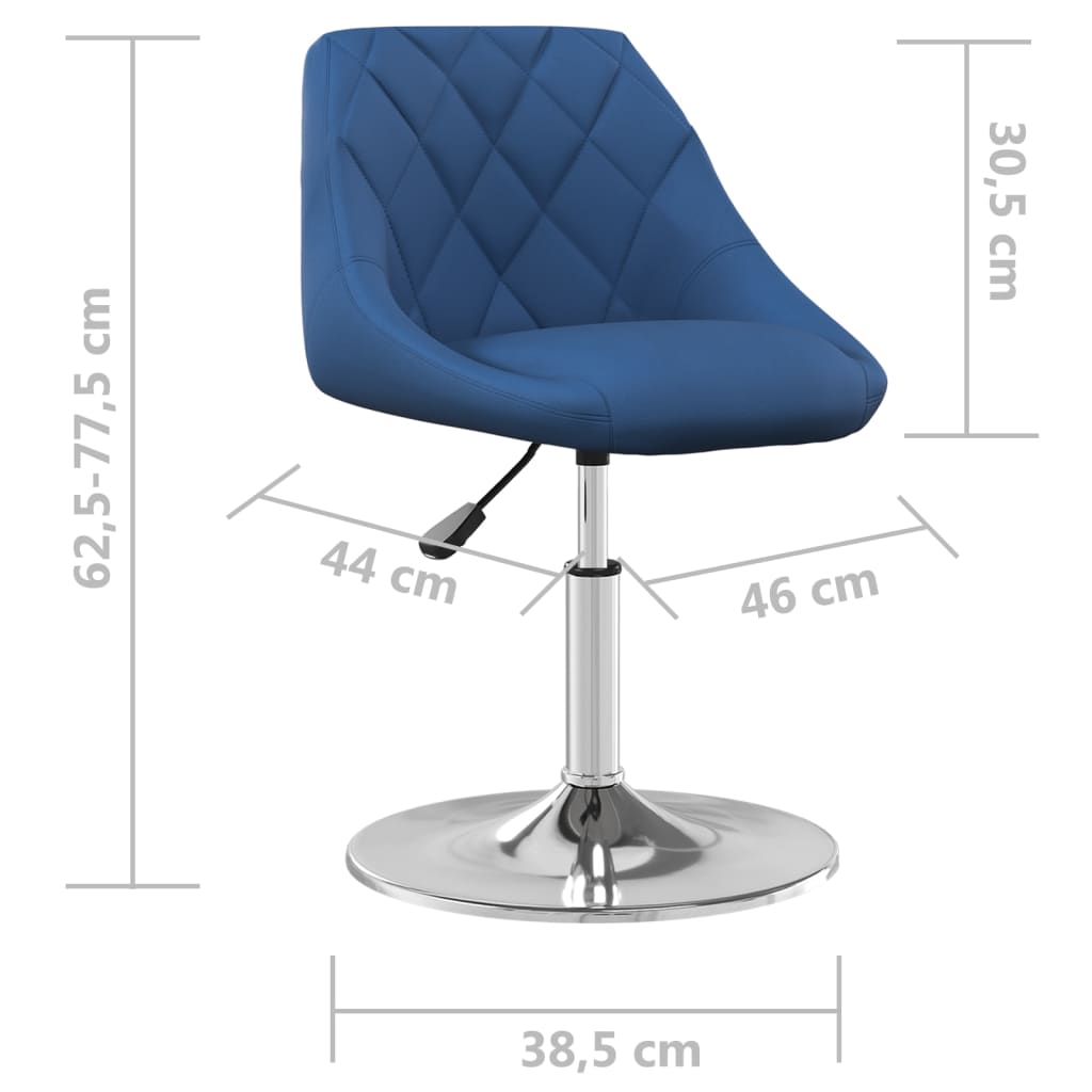 Eetkamerstoelen draaibaar 2 st fluweel blauw