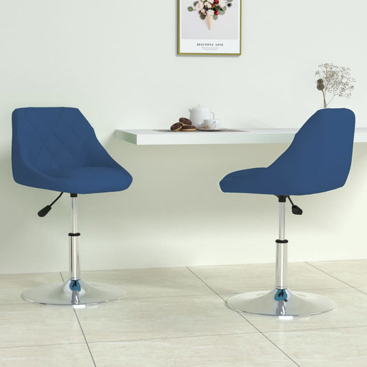 Eetkamerstoelen draaibaar 2 st fluweel blauw