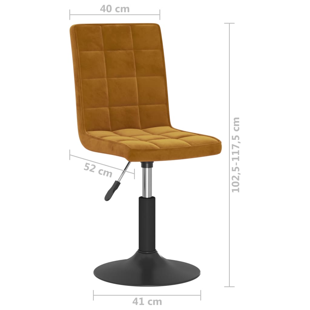 Eetkamerstoelen draaibaar 2 st fluweel bruin